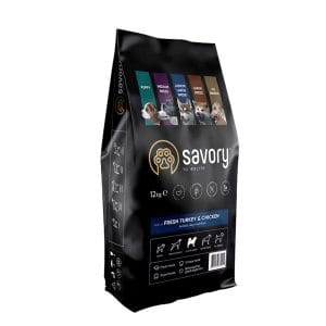 Сухий корм Savory для цуценят великих порід зі свіжим м’ясом індички та курки, 12 кг