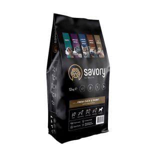 Сухий корм Savory для собак усіх порід зі свіжим м’ясом качки та кроликом, 12 кг