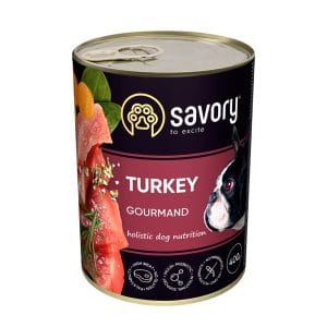 Вологий корм для дорослих собак Savory з індичкою, 400 г