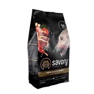 Корм сухий Savory Adult All Breeds rich in Fresh Duck and Rabbit для собак усіх порід зі свіжою качкою та кроликом 3 кг