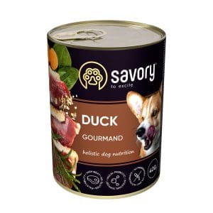 Вологий корм для дорослих собак Savory з качкою, 400 г