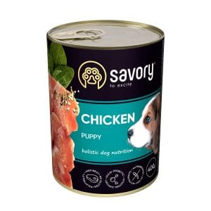 Вологий корм для цуценят Savory з куркою, 400 г