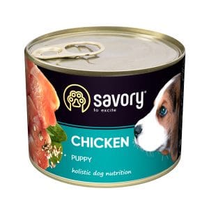 Вологий корм для цуценят Savory з куркою, 200 г