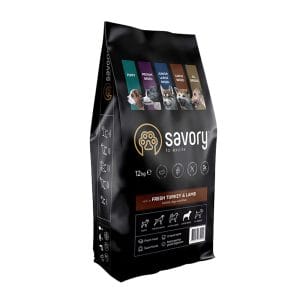 Сухий корм Savory для собак великих порід зі свіжим м’ясом індички та ягняти, 12 кг